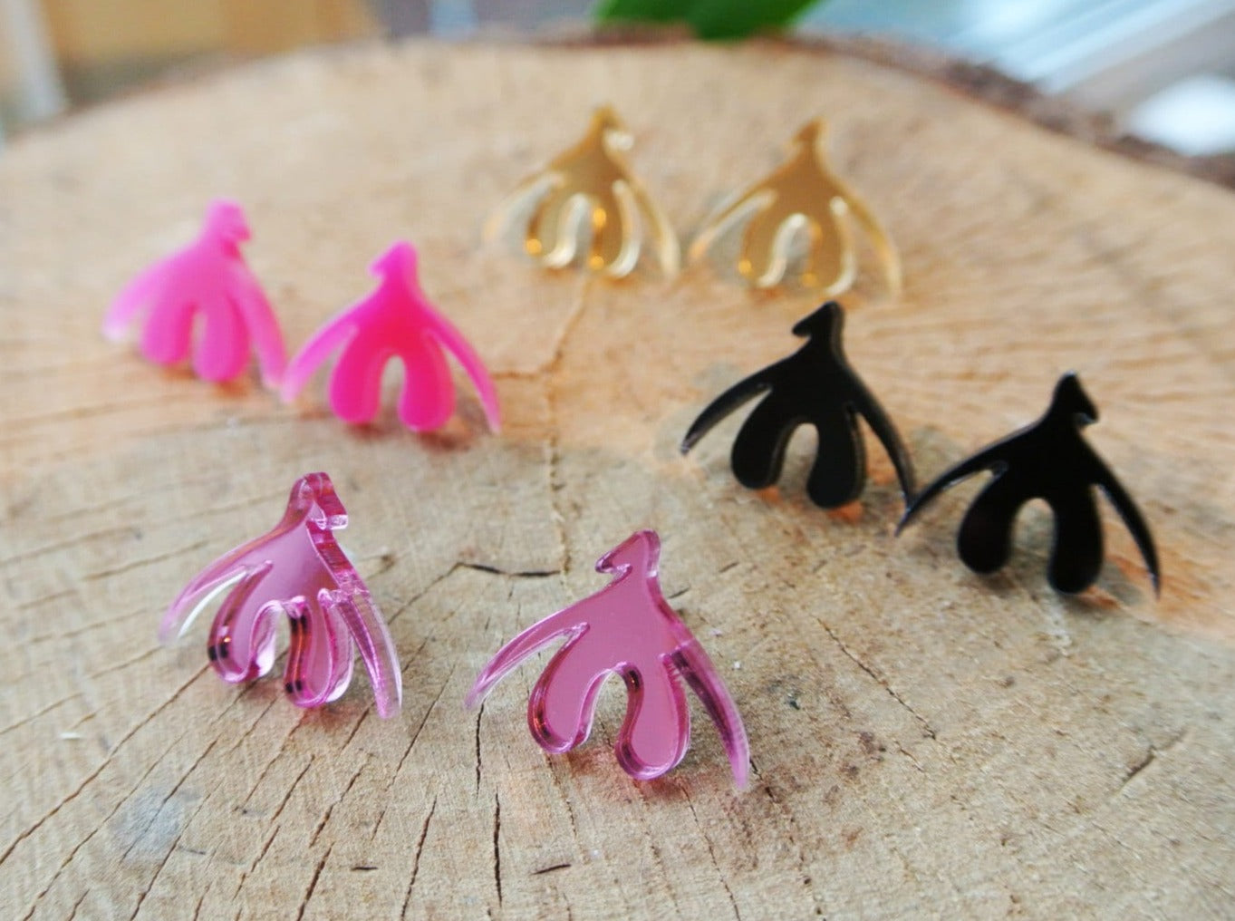 Clit Stud Earrings in 4 colours – Animal Hair